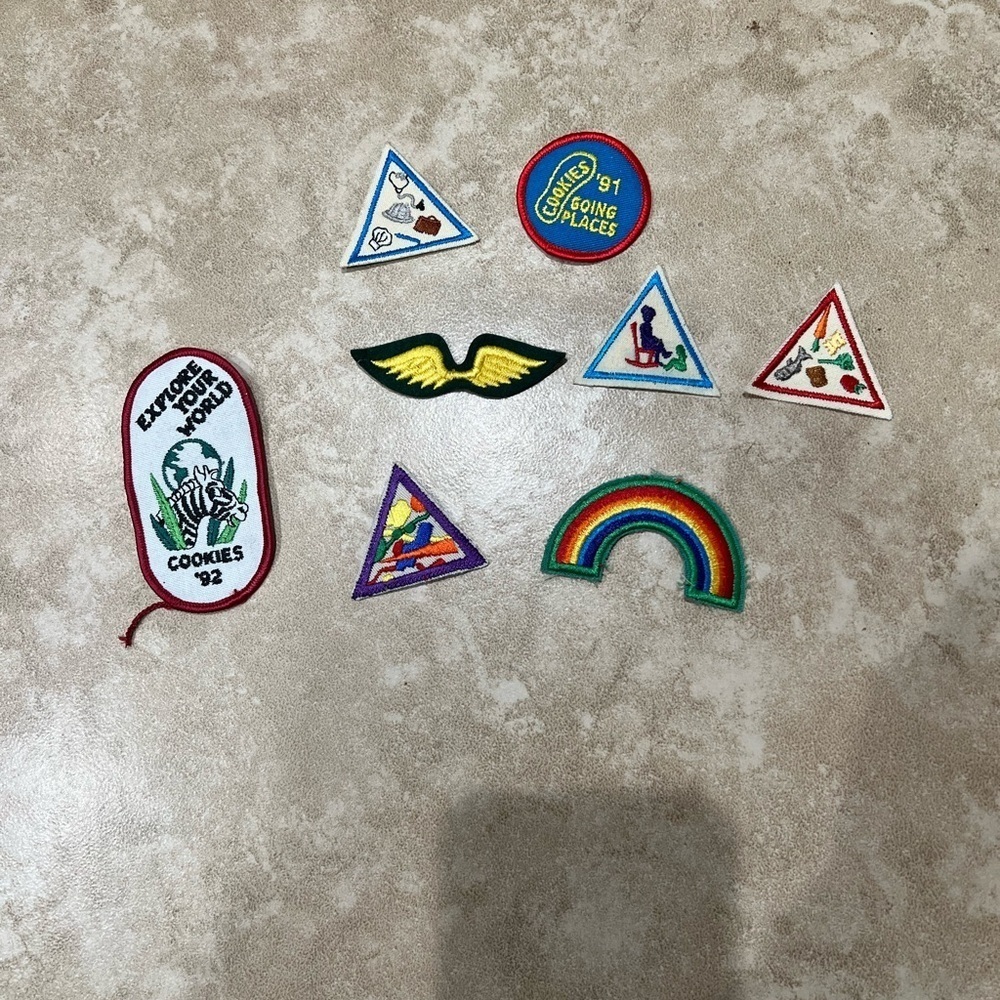 Girls Scouts 90s Colorful Embroidered Patches Set Vintage